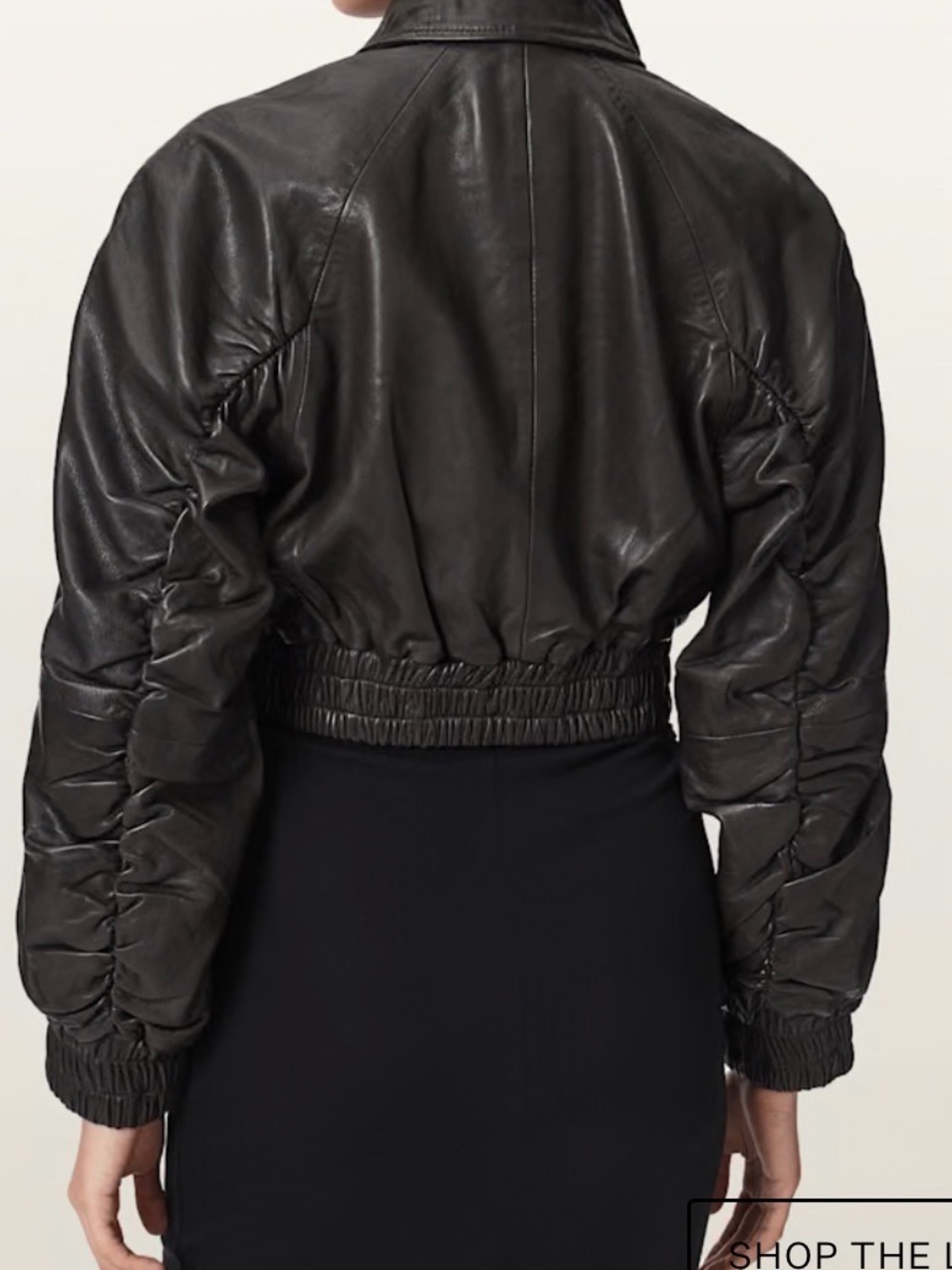 ALLSAINTS CROPPED SHEEP LEATHER JACKET - Picture 2 of 13